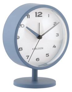 Designové stolní hodiny s budíkem 6027BL Karlsson 14cm