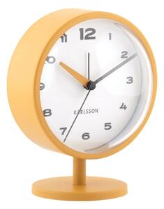 Designové stolní hodiny s budíkem 6027YE Karlsson 14cm