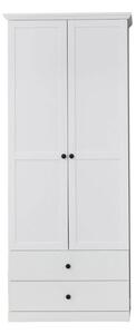 Skříň dvoudveřová se 2 zásuvkami Brandson 81x196x41 cm Bílá