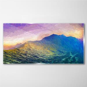 Obraz na skle Obraz na skle Abstrakce horské nebe