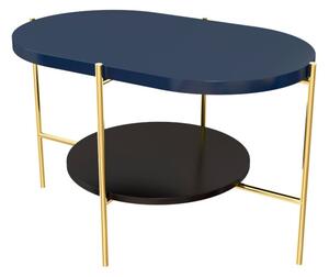 Konferenční stolek ARENA, 80x50x50, modrá/zlatá