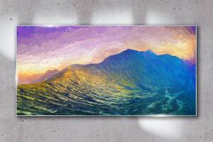 Obraz na skle Obraz na skle Abstrakce horské nebe