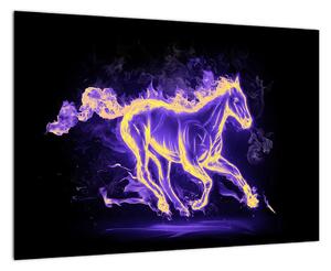 Abstraktní obraz hořícího koně