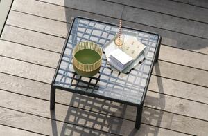 Nardi Zelený plastový zahradní konferenční stolek Komodo Tavolino Vetro 70 x 70 cm