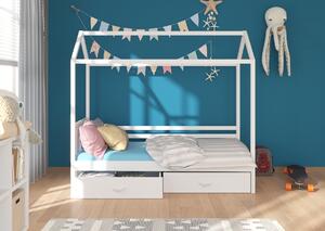 Dětská postel ROSIE + matrace, 80x180, bílá