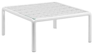 Nardi Bílý plastový zahradní konferenční stolek Komodo Tavolino Vetro 70 x 70 cm