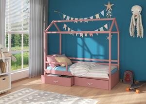 VÝPRODEJ Dětská postel ROSIE se zábranou + matrace, 90x200, buk