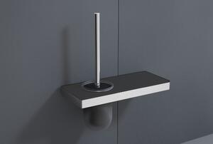 Držák WC štětky BERNSTEIN G505 z nerezové oceli - se skleněnou poličkou - možnost volby barvy