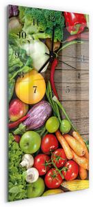 Skleněné hodiny vertikální Zelenina zsppc-30x60-00182808