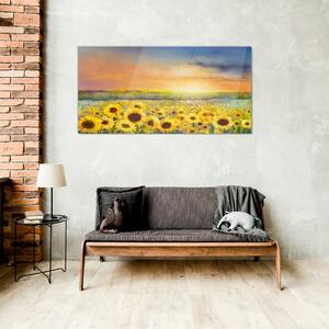 Obraz na skle Obraz na skle Květiny pole slunečnic