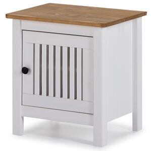 Bílý borovicový noční stolek Marckeric Bruna 46 x 35 cm