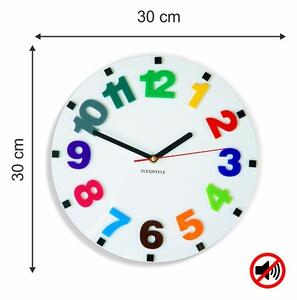 Kulaté hodiny pro děti s velkými čísly Modrá