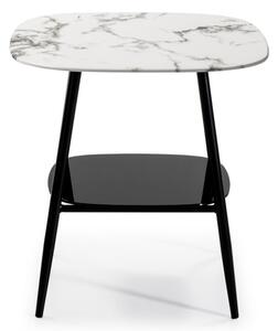 Bílý skleněný odkládací stolek Marckeric Alina 55 x 55 cm