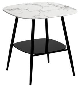 Bílý skleněný odkládací stolek Marckeric Alina 55 x 55 cm