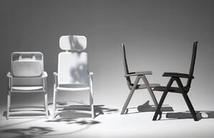 Nardi Antracitově šedá plastová zahradní židle Acquamarina s područkami
