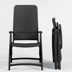 Nardi Antracitově šedá plastová zahradní židle Darsena