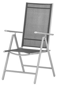 Zahradní židle DELFI 5 stříbrná/černá