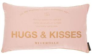 Polštář Riverdale růžový "Hugs and Kisses" 40x70 cm