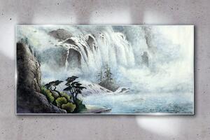 Obraz na skle Obraz na skle Řeka vodní vodopád stromy