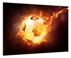 Obraz hořícího fotbalového míče