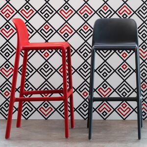 Nardi Červená plastová barová židle Faro 76 cm