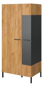 Skříň dvoudveřová Santes 90x197x60.1 cm Dub craft zlatý / Antracit
