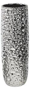 Keramická váza Stardeco stříbrná Timber 53,5x17,5cm