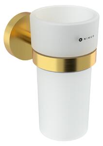 Nimco Unix zlatá nástěnný držák na zubní kartáčky, matné sklo UNZ 13058W-Z