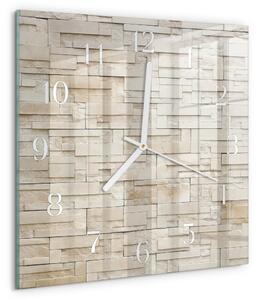 Skleněné hodiny Kamenná zeď zskb-30x30-00058508