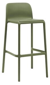 Nardi Zelená plastová barová židle Faro 76 cm