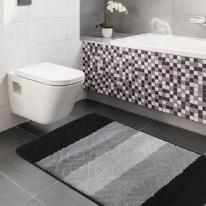 Černo šedý set do koupelny a WC 50 cm x 80 cm + 40 cm x 50 cm