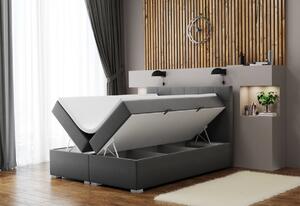 Čalouněná postel boxspring LINDT + topper, 120x200, matt velvet 83