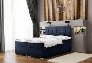 Čalouněná postel boxspring LINDT + topper, 120x200, matt velvet 83