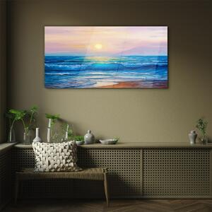 Obraz na skle Obraz na skle Pobřeží vlny slunce nebe