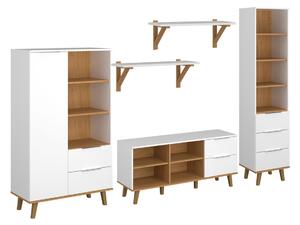 Obývací sestava 2.7 m bílá / dub kamenný Neptun