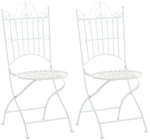 Kovová židle Sadao (SET 2 ks) - Bílá