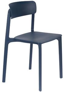 White Label Tmavě modrá plastová jídelní židle WLL CLIVE