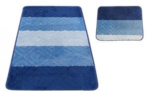 Koupelnový set předložek v modré barvě 50 cm x 80 cm + 40 cm x 50 cm