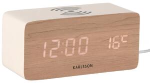 LED budík-hodiny 5933WH Karlsson s nabíječkou smartphonů 15cm
