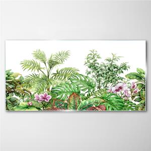 Obraz na skle Obraz na skle Moderní květiny listy