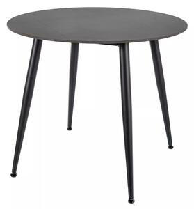Kulatý jídelní stůl RION 90 cm s keramickou deskou, černý mramor