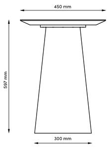 Hnědý dubový odkládací stolek Marco Barotti 45 cm s matnou černou podnoží
