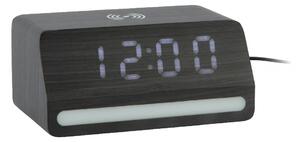 LED hodiny-budík 6078BK Karlsson s nabíječkou smartphonů 16cm