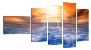 Moderní obraz - slunce nad mraky (110x60cm)