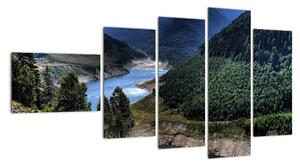 Obraz řeky mezi horami (110x60cm)