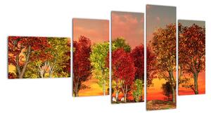 Obraz přírody - barevné stromy (110x60cm)