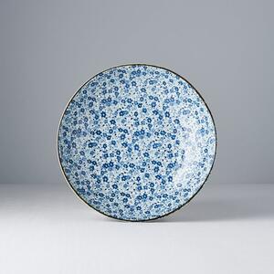 Blue Daisy střední hluboká miska Made in Japan, průměr 21 cm, výška 5,5 cm, keramika, handmade