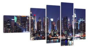 Obraz města - noční záře města (110x60cm)