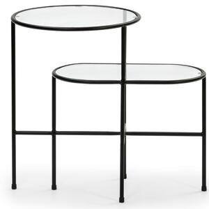 Černý kovový odkládací stolek Teulat Nix 26 x 60 cm