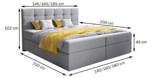 Čalouněná postel boxspring GLOSE, 160x200, cosmic 05